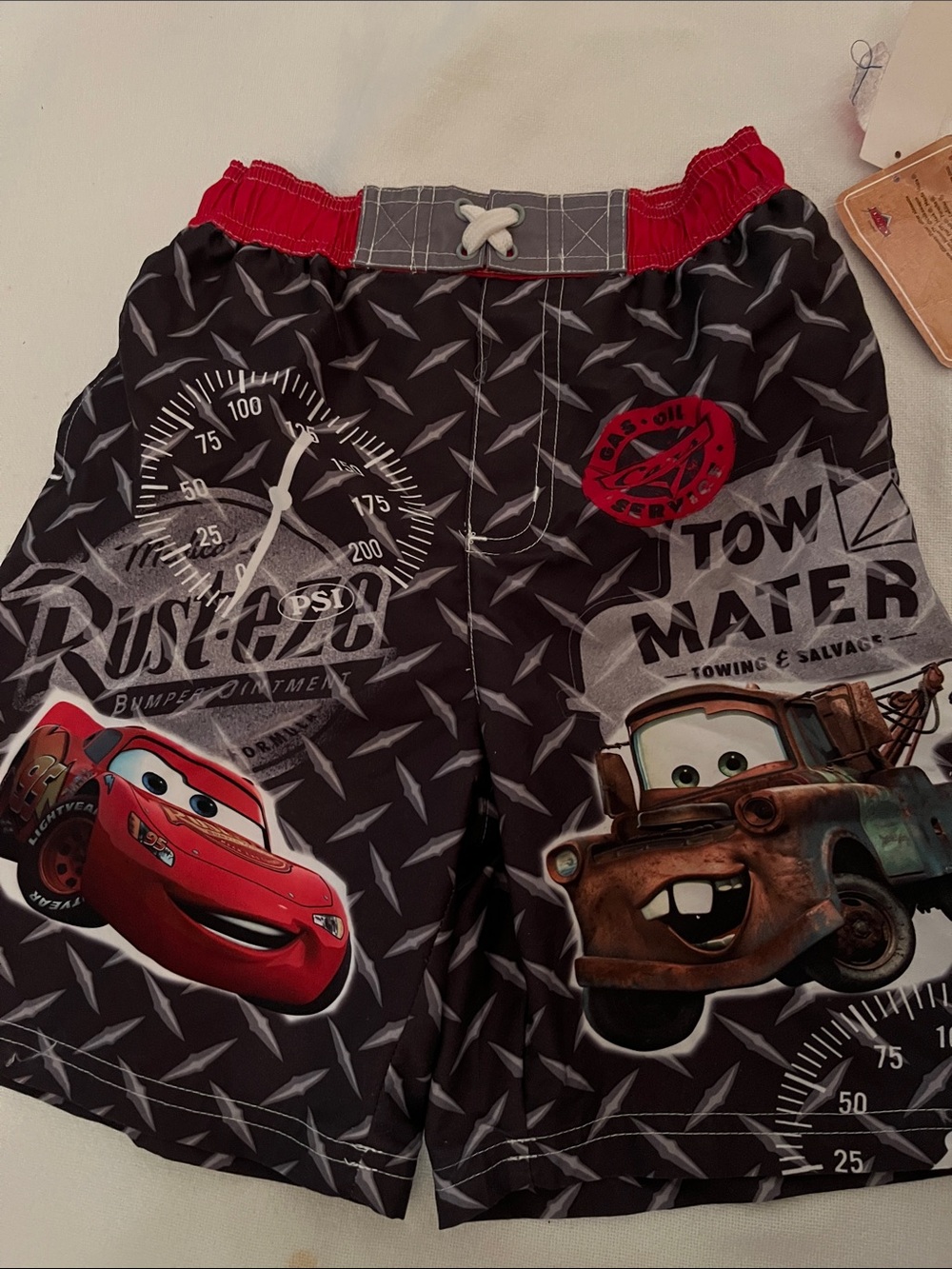 Swim shorts Disney Cars boys new size 7 polyester body & lining